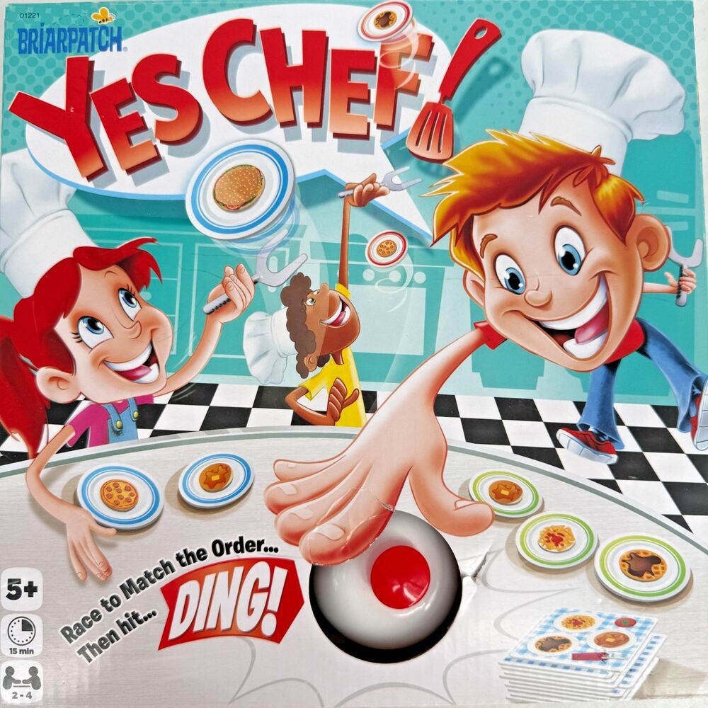 YES CHEF! Board Game Fast-Paced Matching Game w/ Bell 100% Complete Briarpatch